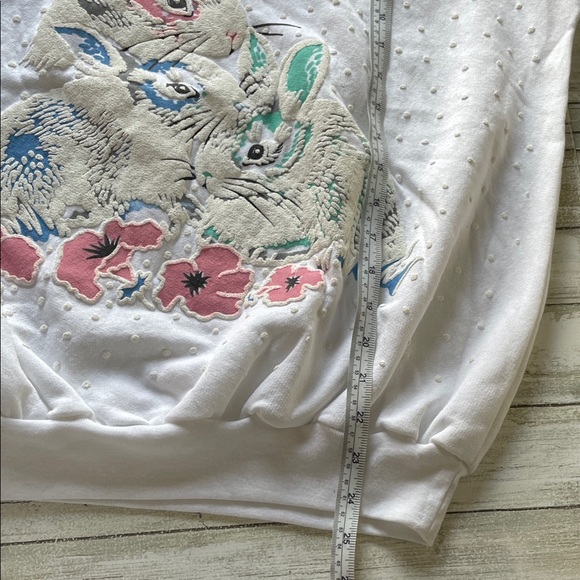 White Bunny Print Hoodie - Picture 6 of 9